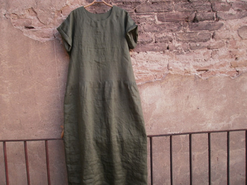 Lněné,dlouhé - khaki - na objednávku — foto 6