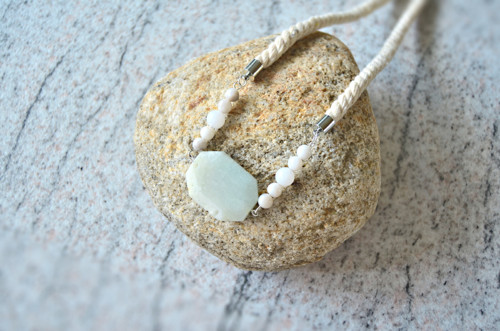 Náhrdelník Silver Rope Amazonite Agate Beads — foto 2