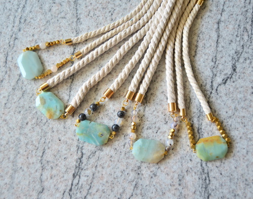 Náhrdelník GOLD ROPE AMAZONITE — foto 6