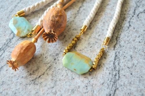 Náhrdelník Gold Rope Amazonite Gold Beads — foto 3