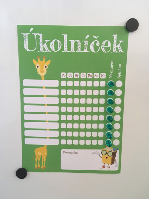 Úkolníček + 8ks magnetů - MODRÝ — foto 2