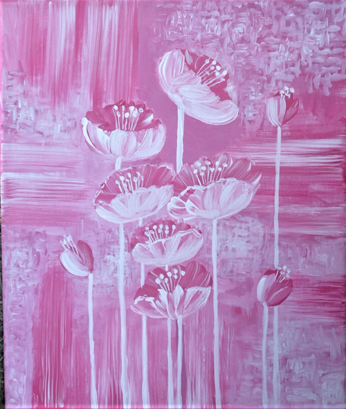 Růžová abstrakce III - 30x25 cm — foto 2
