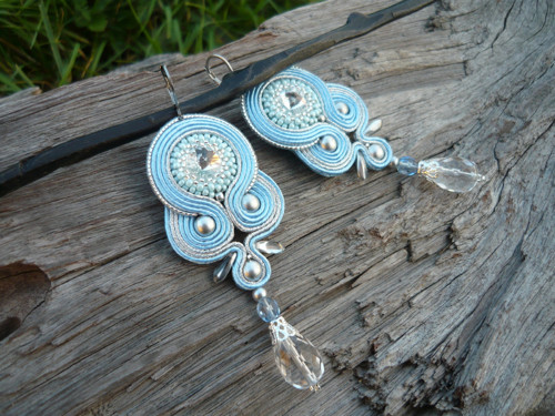 Soutache náušnice Světlemodré...Ledové nebe — foto 2