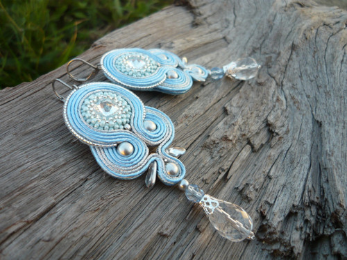Soutache náušnice Světlemodré...Ledové nebe — foto 3
