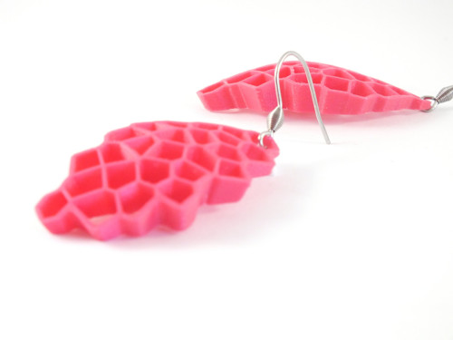 Náušnice voronoid magenta — foto 2