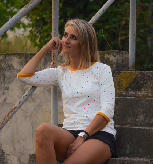 Tričko s puntíky smetanová — foto 3