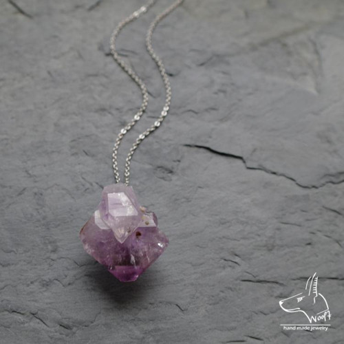 Ametystový náhrdelník - rough crystal — foto 2