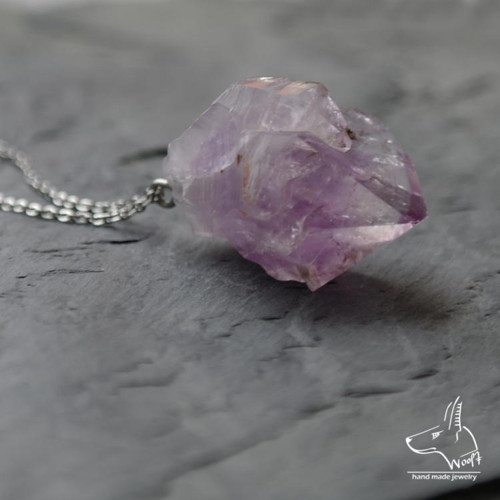 Ametystový náhrdelník - rough crystal — foto 3