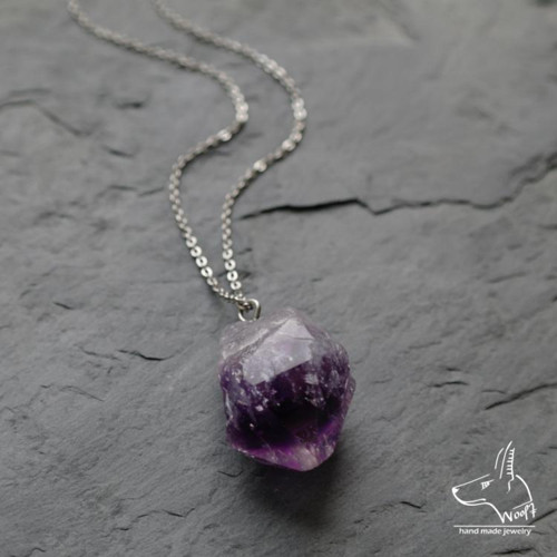 Ametystový náhrdelník - rough crystal — foto 2