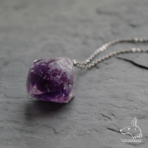 Ametystový náhrdelník - rough crystal — foto 3
