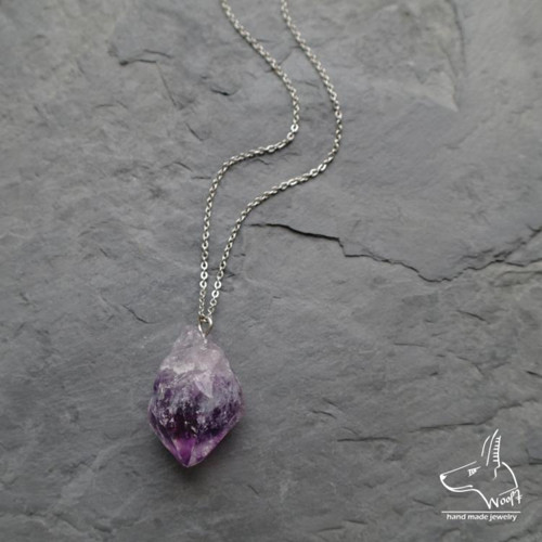 Ametystový náhrdelník - rough crystal — foto 4