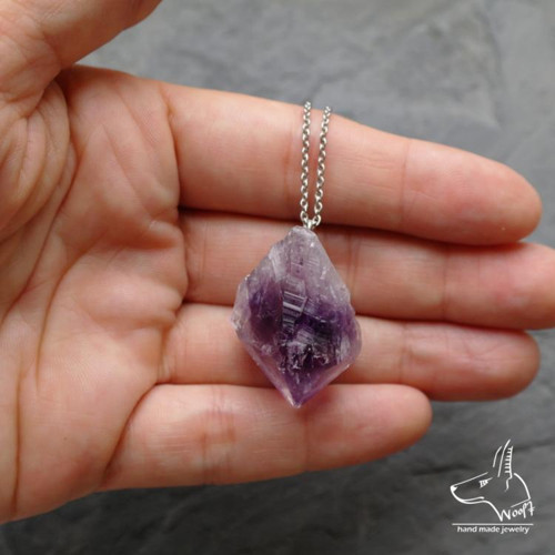 Ametystový náhrdelník - rough crystal — foto 5