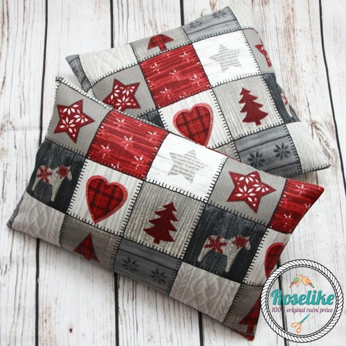 Vánoční povlak na polštář Patchwork — foto 2