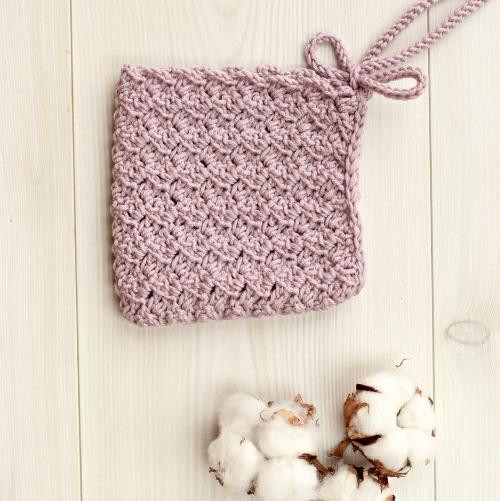 Čepička newborn háčkovaná starorůžová — foto 4