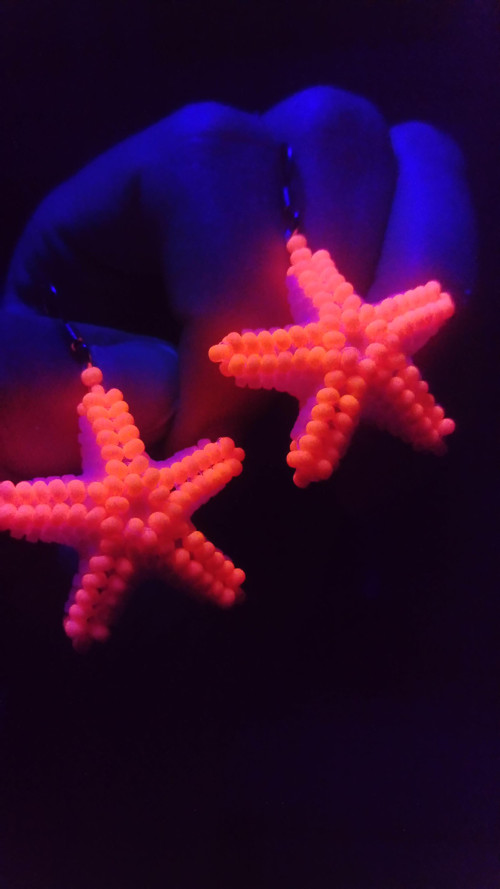 Náušnice UV Pink Starfish — foto 3