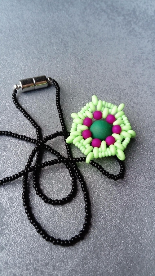 Náhrdelník Mandala Violet-Green — foto 4