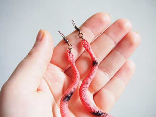 Hadí náušnice - růžové — foto 2