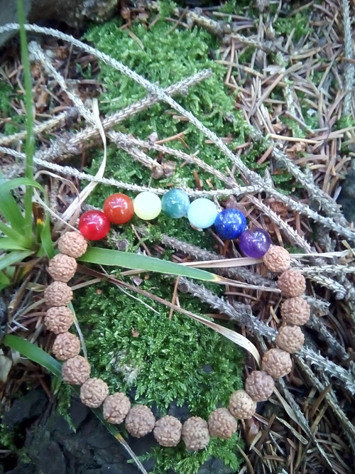 Náramek rudraksha, achát, amazonit, ametyst ... — foto 3