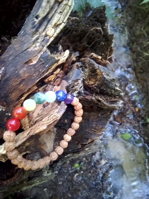 Náramek rudraksha, achát, amazonit, ametyst ... — foto 4