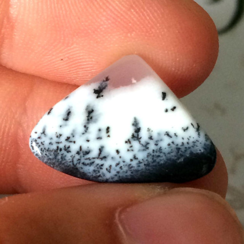 Dendritický opál kabošon slza DO032, 18x14x3mm) — foto 2