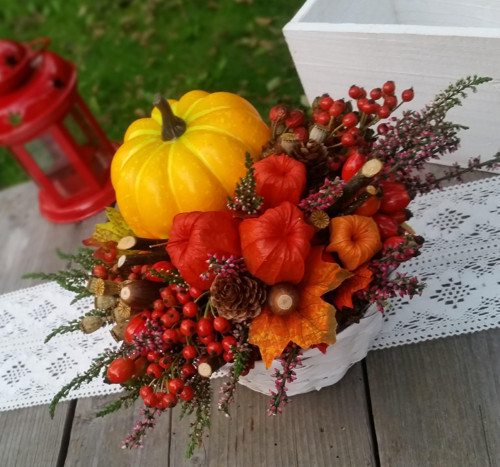 Podzimní košík s dýní — foto 3