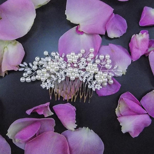 Wedding Pearls Crystal ... hřeben — foto 3