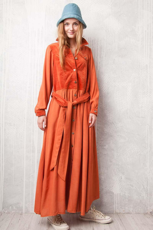 Dlouhé košilové šaty - vel. L — foto 4