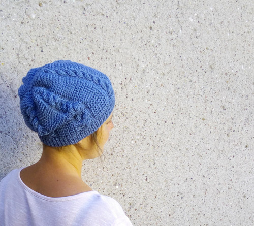 Dámská čapka MODRO-ŠEDÁ 50% merino — foto 2