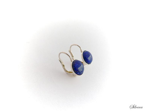 Stříbrné 925 Naušnice s LAPIS LAZULI — foto 3