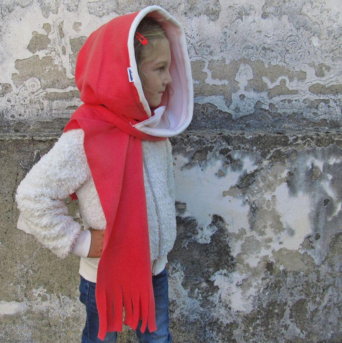 IHNED: Šála s kapucí - DÍVČÍ - lososová — foto 2