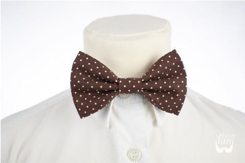 Dětský motýlek Brown polka dot — foto 3