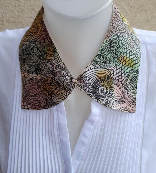 Hedvábný límeček Zentangle akvarel — foto 5
