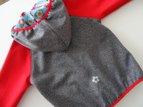 Softshellová bunda - melír + červená s kytičkami — foto 5