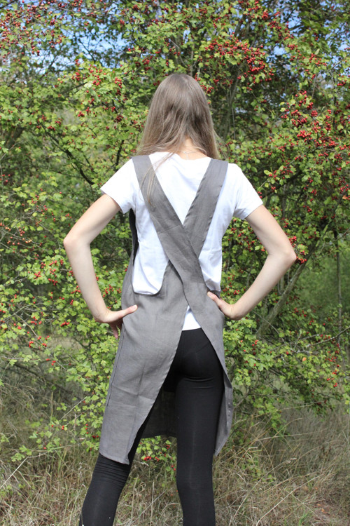 JaaP - Japonská lněná zástěra "Graphite Grey" — foto 4