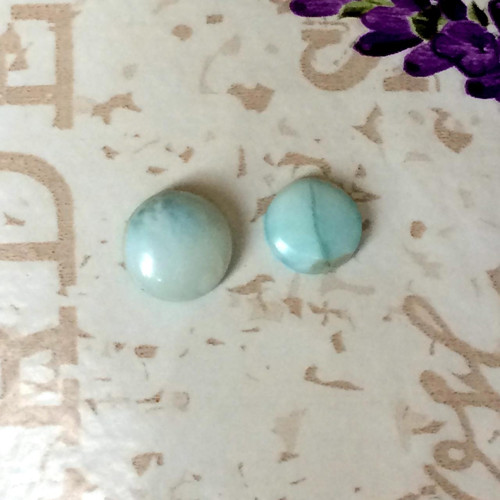 Larimar kabošon kruh/9x3mm — foto 2