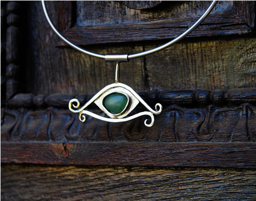 Nerezový náhrdelník..."Green eye" — foto 4