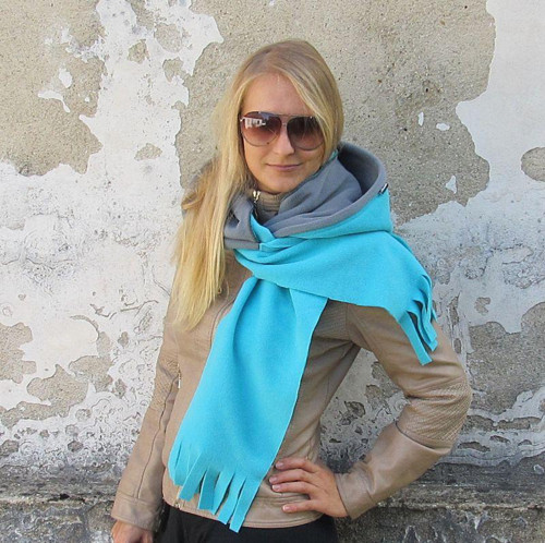 IHNED: HIGH QUALITY Šála s kapucí MINT,ŠEDÁ — foto 3