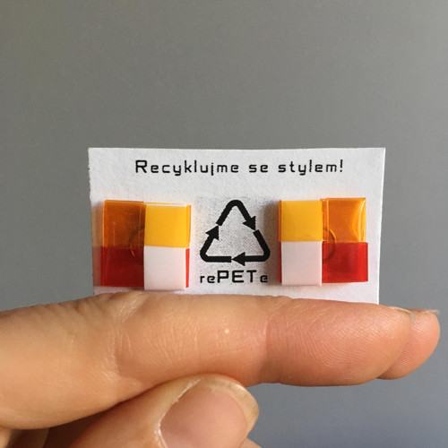 Upcycling: náušnice Bílo-Rud-Oranž — foto 2