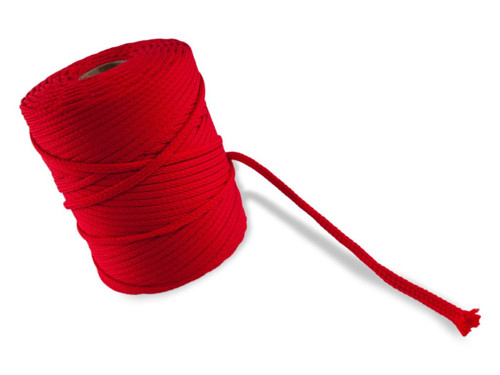 Oděvní šňůra - červená, 100% Polyester, 4 mm — foto 2