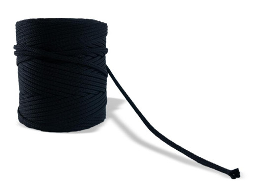 Oděvní šňůra - černá, 100% Polyester, 4 mm — foto 2
