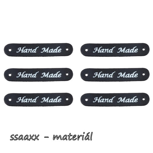 Cedulka Hand Made ~ 5 x 1 cm ~ 2 ks ~ černá — foto 2