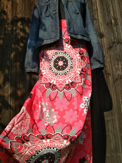 Mandala red_ maxi sukne — foto 3