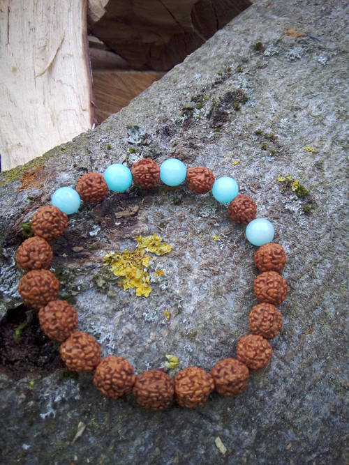 Náramek rudraksha a amazonit — foto 2