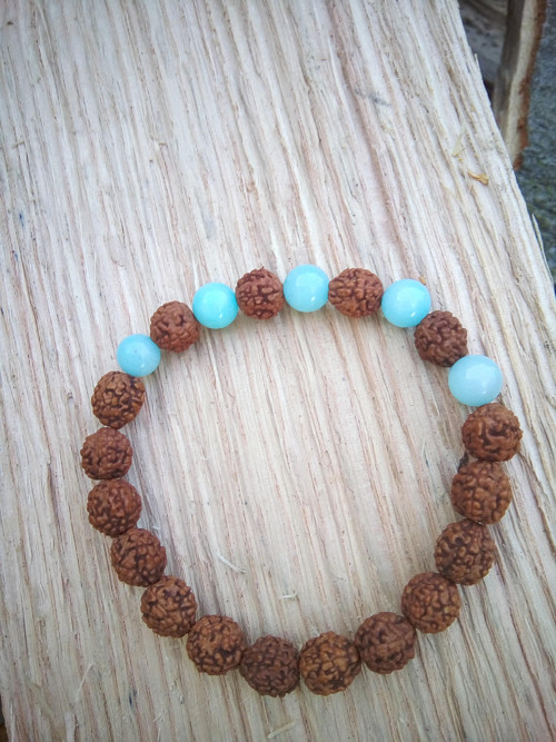 Náramek rudraksha a amazonit — foto 3