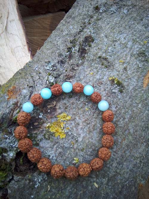 Náramek rudraksha a amazonit — foto 4