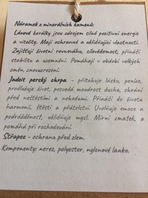 Náramek jadeit, láva — foto 2