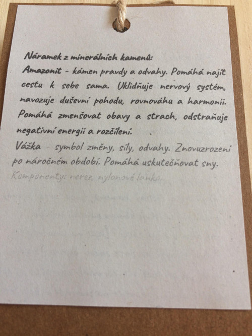 Náramek amazonit, vážka — foto 2