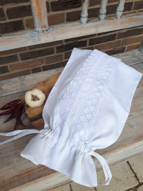 Lněný pytlík na chléb Love Lace — foto 4