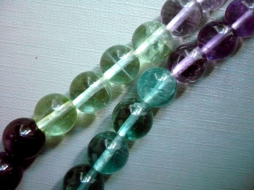 Vrtané korálky - fluorit 10 mm, 1 ks — foto 2