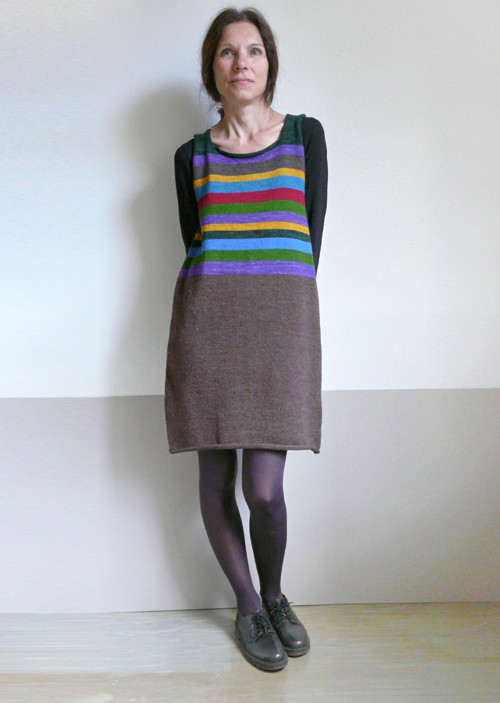 Šatová sukně hnedopásiková — foto 2